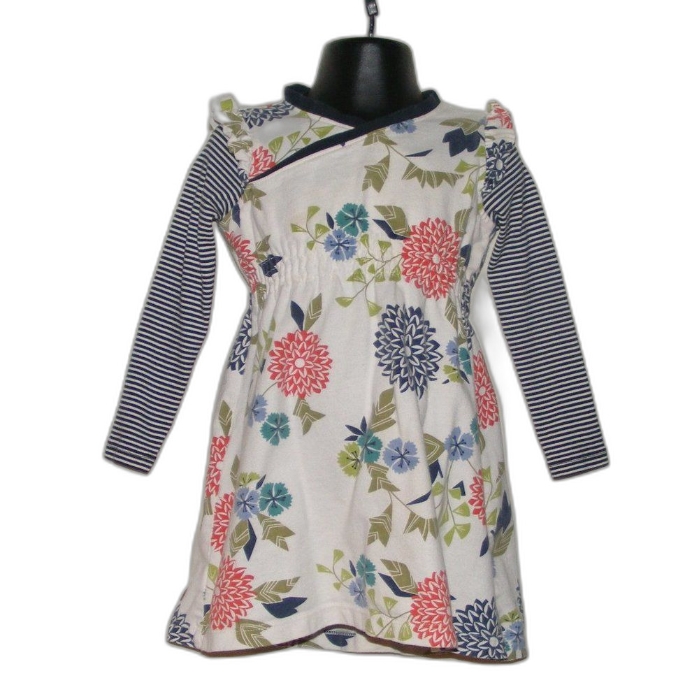 TEA Dress, 2, Cotton, Stripes/Floral, Long sleeve, Cotton Jersey